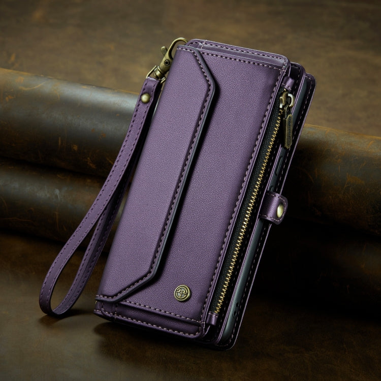 For Google Pixel 7a CaseMe C36 Card Slots Zipper Wallet RFID Anti-theft Leather Phone Case