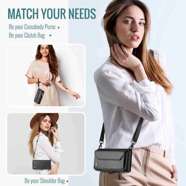 For Google Pixel 8 CaseMe C36 Card Slots Zipper Wallet RFID Anti-theft Leather Phone Case