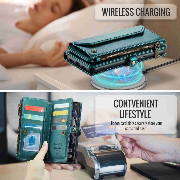 For Google Pixel 8 CaseMe C36 Card Slots Zipper Wallet RFID Anti-theft Leather Phone Case