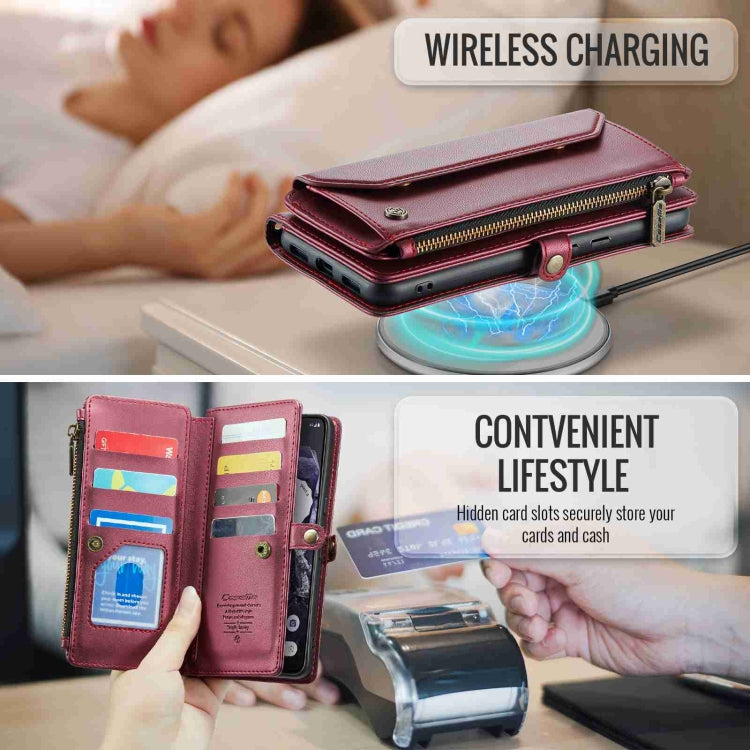 For Google Pixel 8 CaseMe C36 Card Slots Zipper Wallet RFID Anti-theft Leather Phone Case