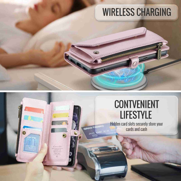 For Google Pixel 8 CaseMe C36 Card Slots Zipper Wallet RFID Anti-theft Leather Phone Case