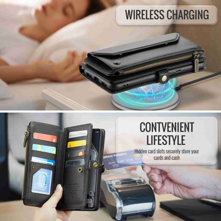 For Google Pixel 8 Pro CaseMe C36 Card Slots Zipper Wallet RFID Anti-theft Leather Phone Case