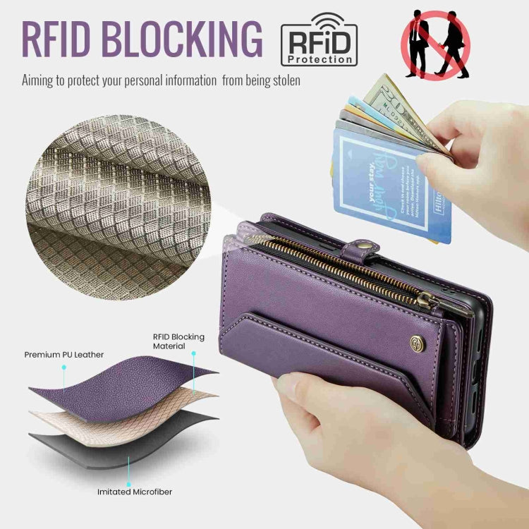 For Google Pixel 8 Pro CaseMe C36 Card Slots Zipper Wallet RFID Anti-theft Leather Phone Case