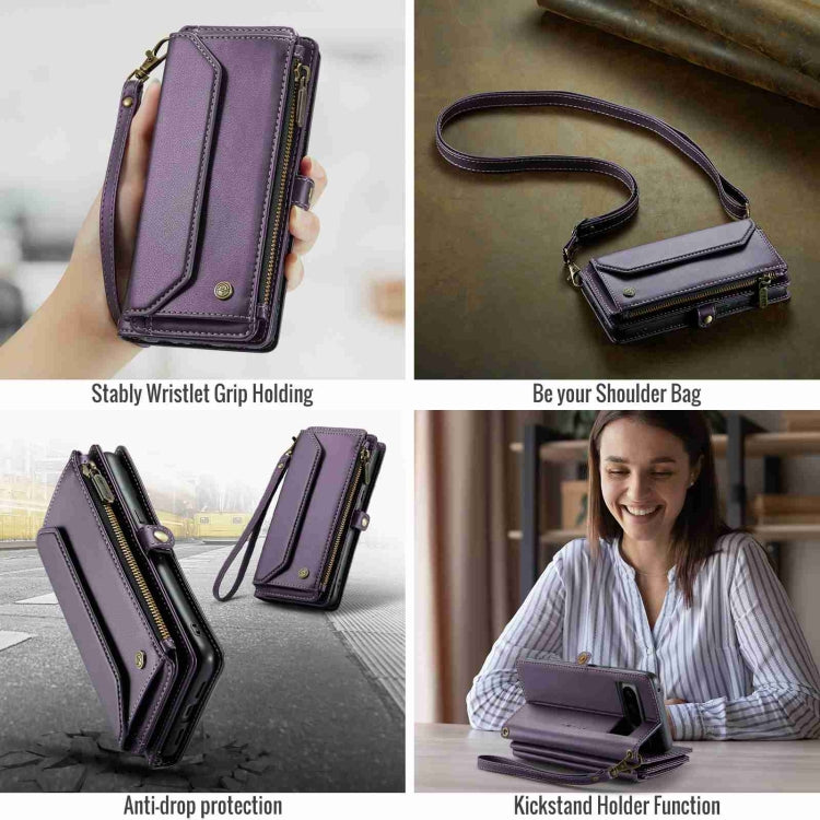 For Google Pixel 8 Pro CaseMe C36 Card Slots Zipper Wallet RFID Anti-theft Leather Phone Case