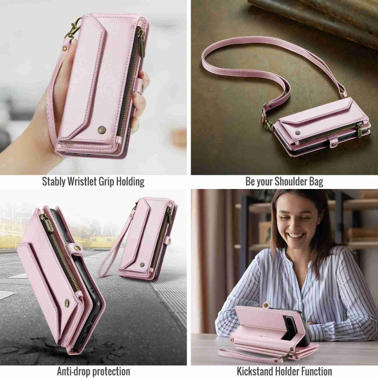 For Google Pixel 8 Pro CaseMe C36 Card Slots Zipper Wallet RFID Anti-theft Leather Phone Case