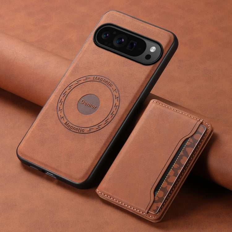For Google Pixel 9 Pro Denior D13 Retro Texture Leather MagSafe Card Bag Phone Case
