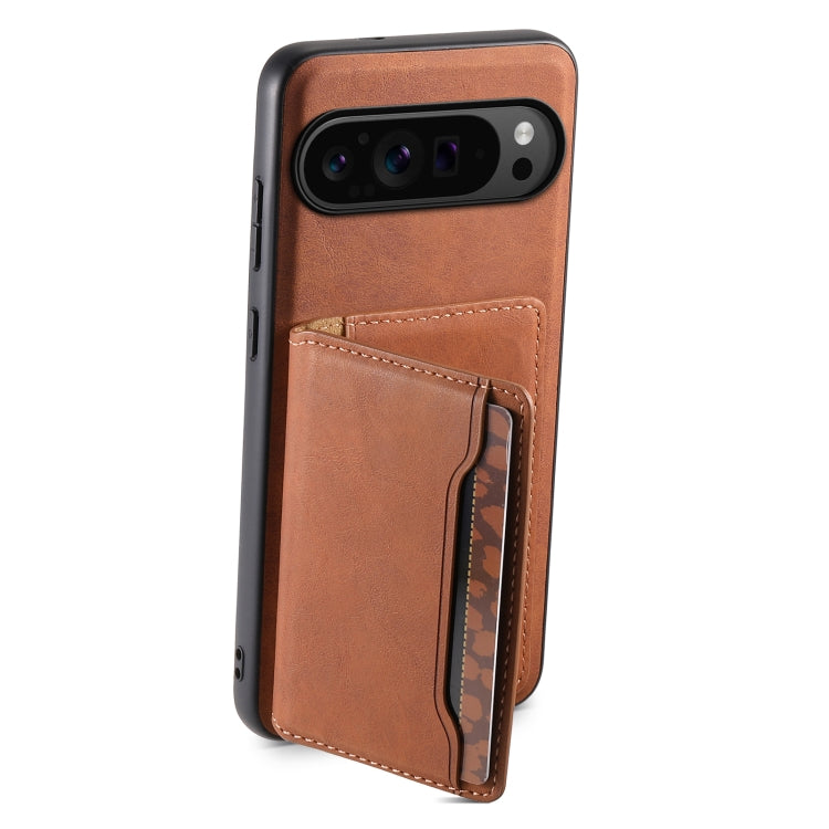 For Google Pixel 9 Pro Denior D13 Retro Texture Leather MagSafe Card Bag Phone Case
