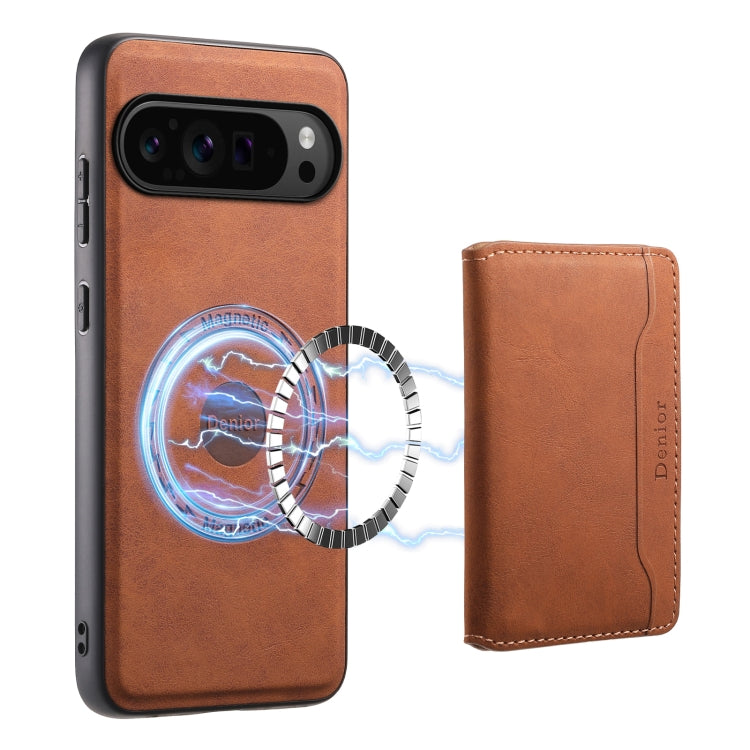 For Google Pixel 9 Pro Denior D13 Retro Texture Leather MagSafe Card Bag Phone Case