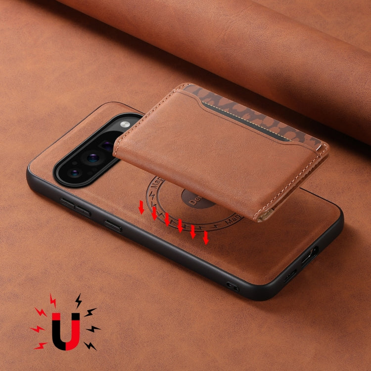 For Google Pixel 9 Pro Denior D13 Retro Texture Leather MagSafe Card Bag Phone Case