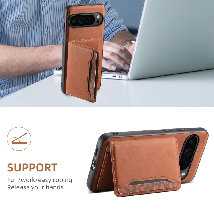For Google Pixel 9 Pro Denior D13 Retro Texture Leather MagSafe Card Bag Phone Case