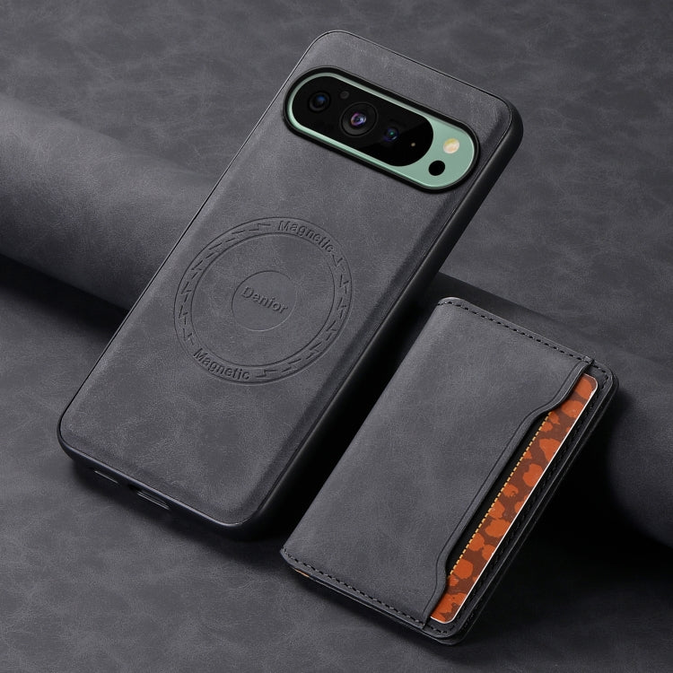 For Google Pixel 9 Denior D13 Retro Texture Leather MagSafe Card Bag Phone Case