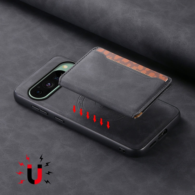 For Google Pixel 9 Denior D13 Retro Texture Leather MagSafe Card Bag Phone Case