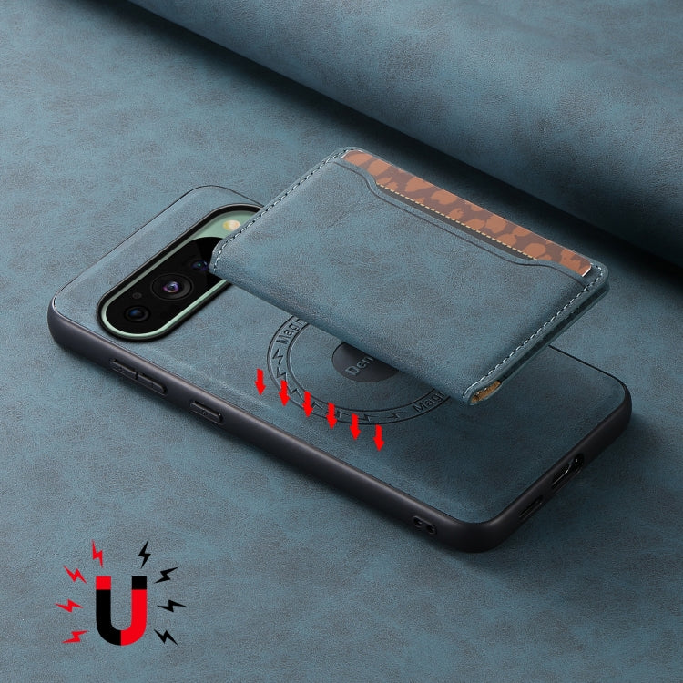 For Google Pixel 9 Denior D13 Retro Texture Leather MagSafe Card Bag Phone Case