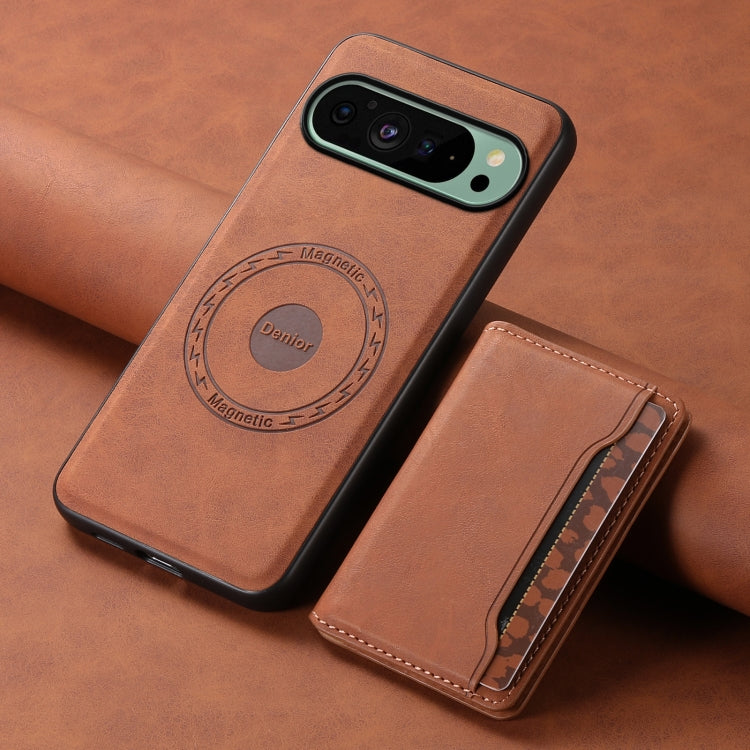 For Google Pixel 9 Denior D13 Retro Texture Leather MagSafe Card Bag Phone Case