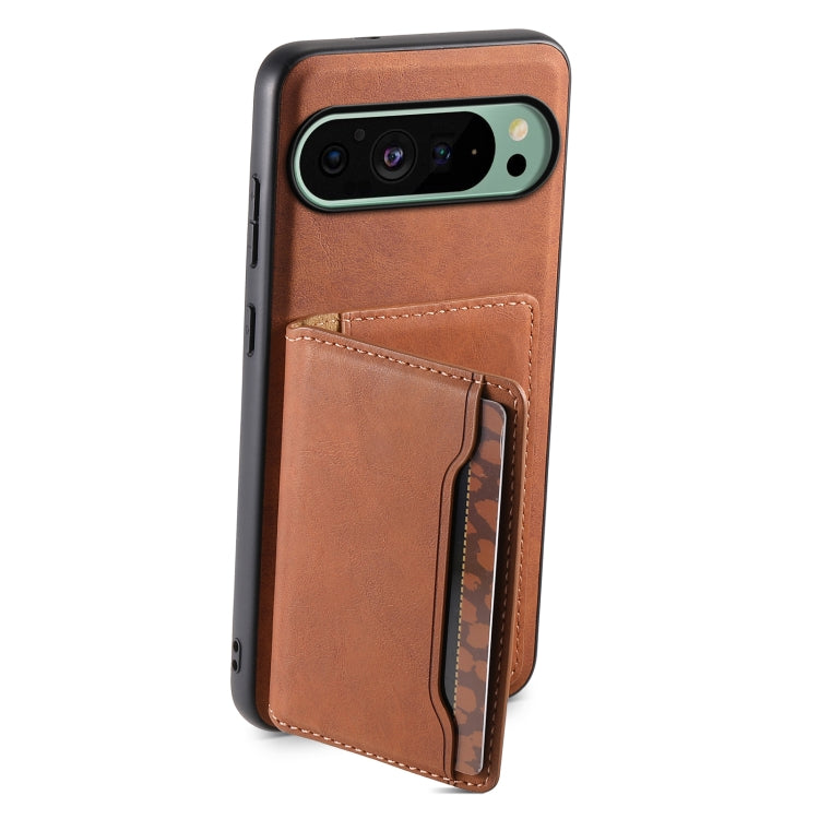 For Google Pixel 9 Denior D13 Retro Texture Leather MagSafe Card Bag Phone Case