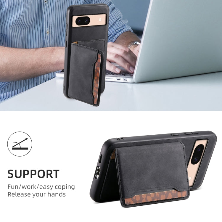 For Google Pixel 8a Denior D13 Retro Texture Leather MagSafe Card Bag Phone Case