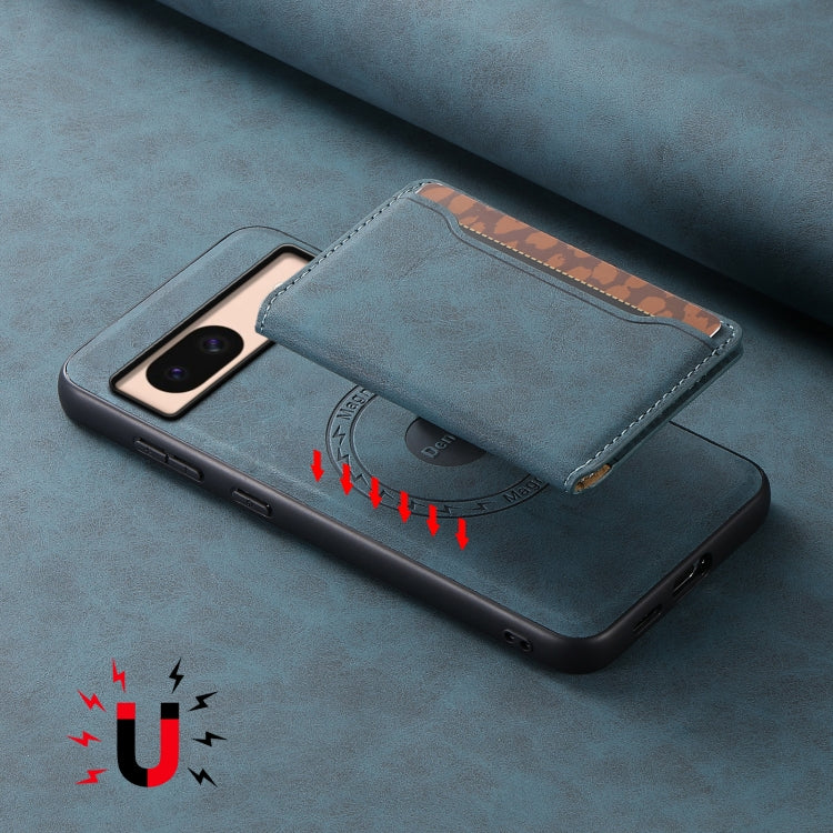 For Google Pixel 8a Denior D13 Retro Texture Leather MagSafe Card Bag Phone Case