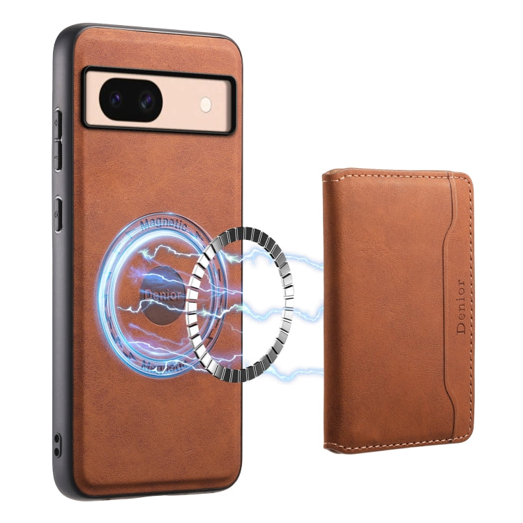 For Google Pixel 8a Denior D13 Retro Texture Leather MagSafe Card Bag Phone Case