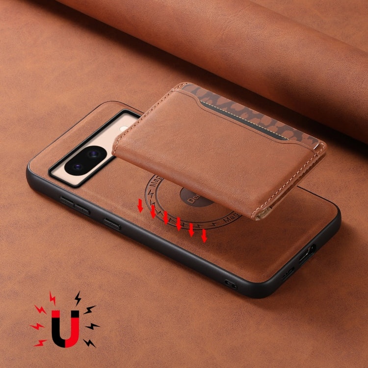 For Google Pixel 8a Denior D13 Retro Texture Leather MagSafe Card Bag Phone Case