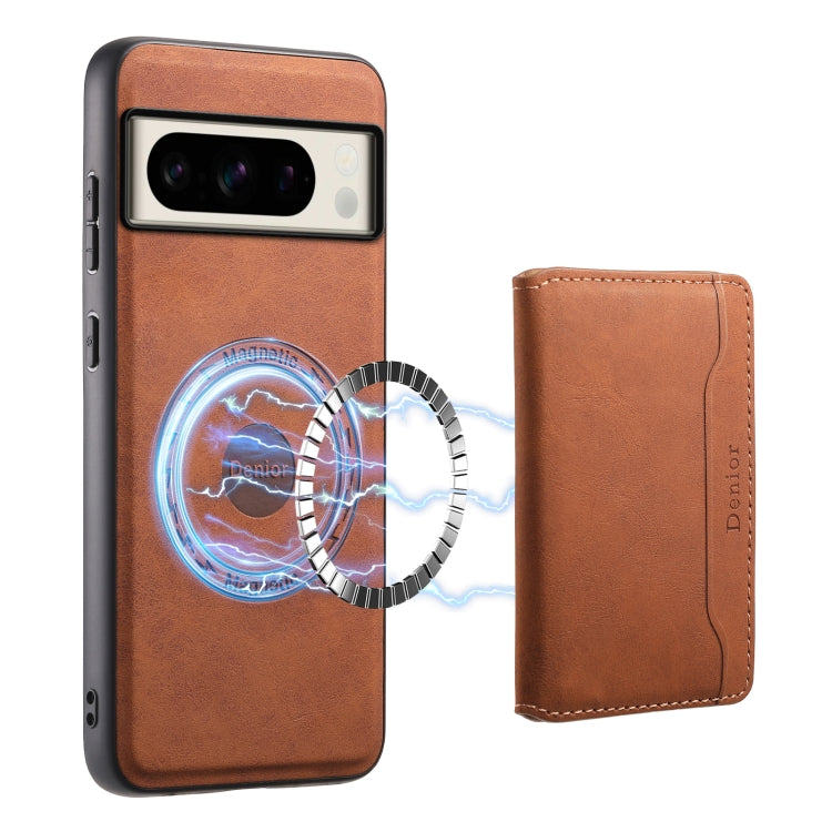 For Google Pixel 8 Pro Denior D13 Retro Texture Leather MagSafe Card Bag Phone Case