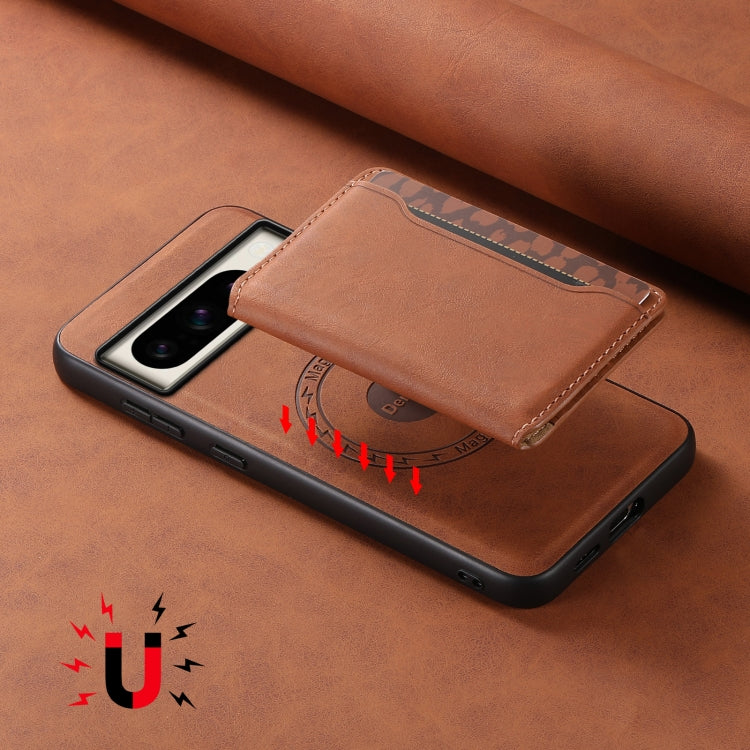 For Google Pixel 8 Pro Denior D13 Retro Texture Leather MagSafe Card Bag Phone Case