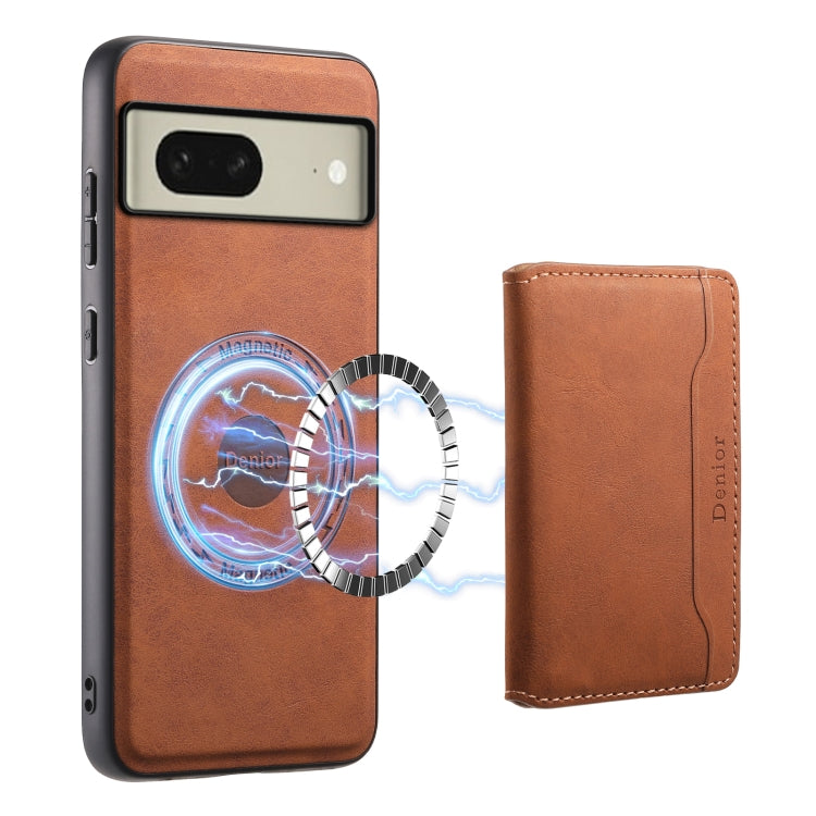 For Google Pixel 8 Denior D13 Retro Texture Leather MagSafe Card Bag Phone Case