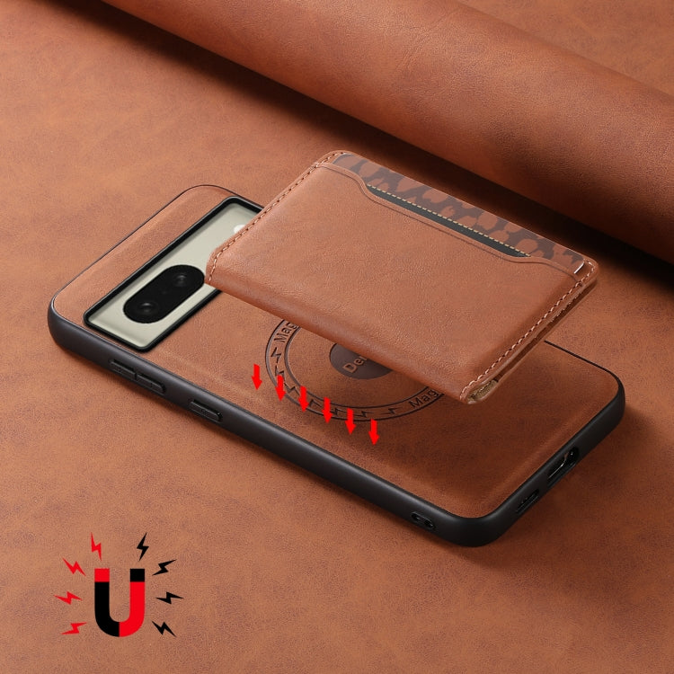 For Google Pixel 8 Denior D13 Retro Texture Leather MagSafe Card Bag Phone Case