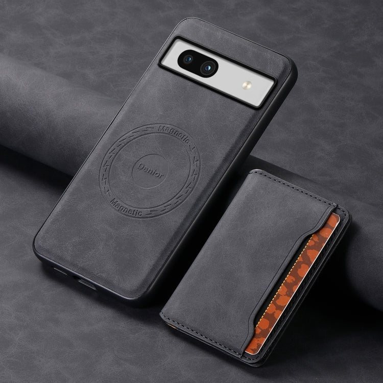 For Google Pixel 7a Denior D13 Retro Texture Leather MagSafe Card Bag Phone Case