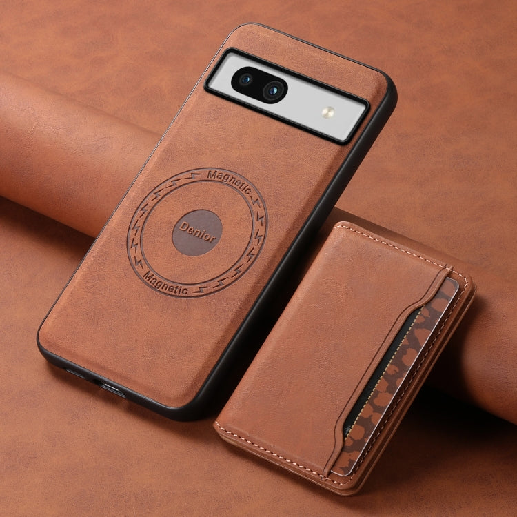 For Google Pixel 7a Denior D13 Retro Texture Leather MagSafe Card Bag Phone Case