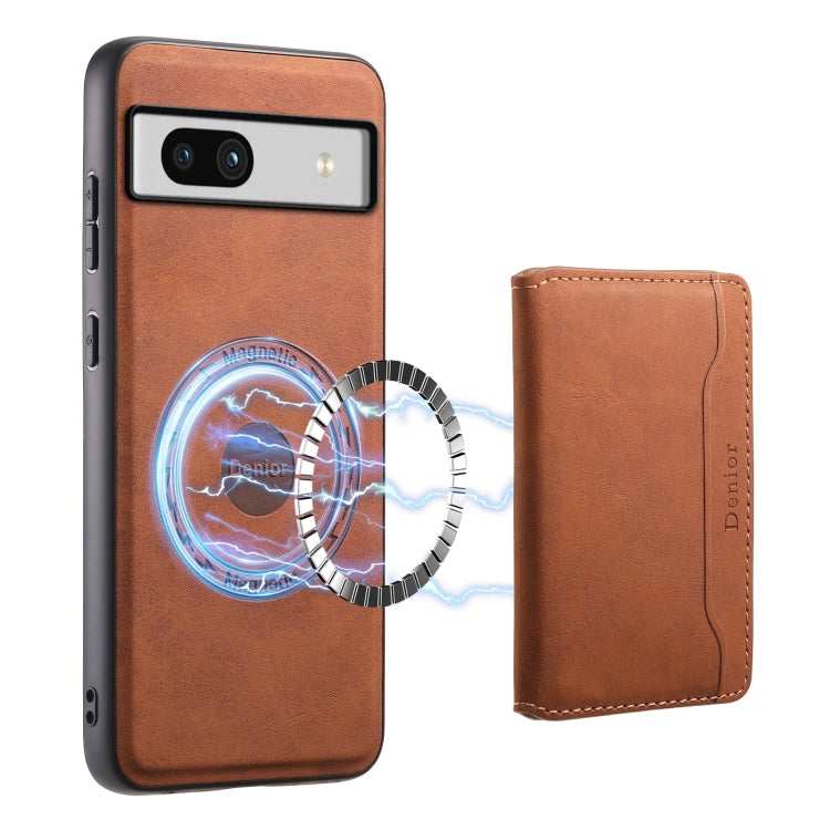 For Google Pixel 7a Denior D13 Retro Texture Leather MagSafe Card Bag Phone Case