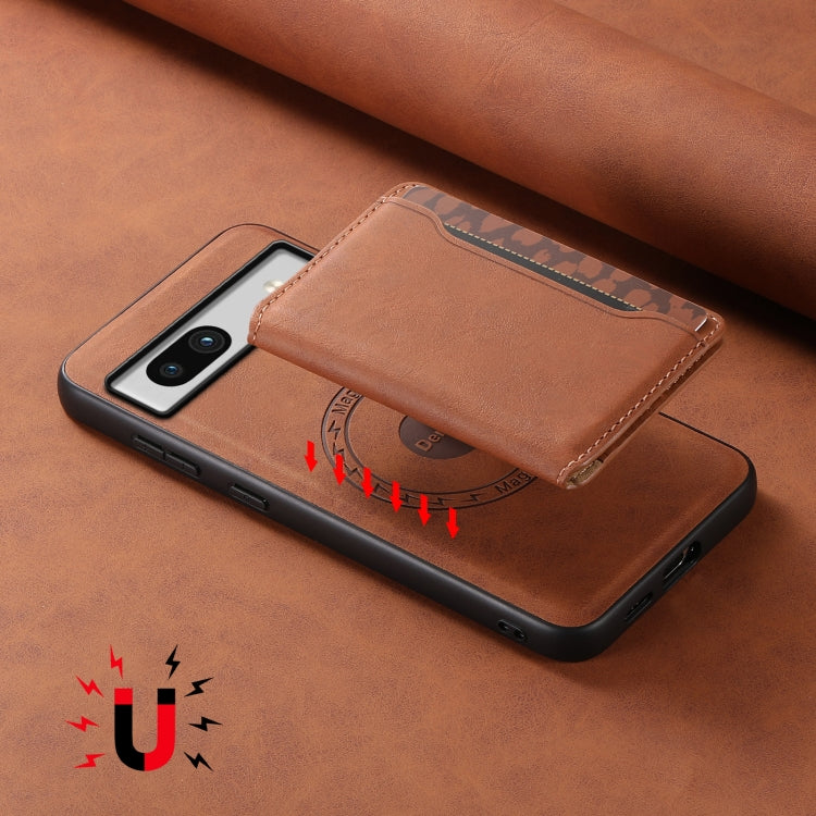 For Google Pixel 7a Denior D13 Retro Texture Leather MagSafe Card Bag Phone Case
