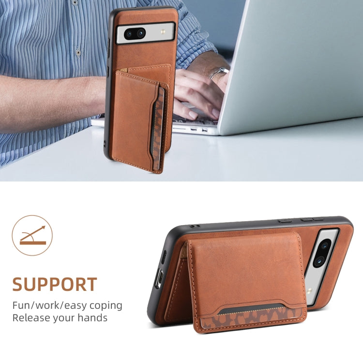 For Google Pixel 7a Denior D13 Retro Texture Leather MagSafe Card Bag Phone Case