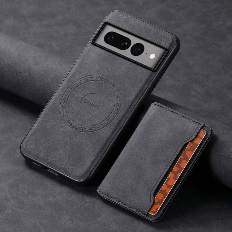 For Google Pixel 7 Pro 5G Denior D13 Retro Texture Leather MagSafe Card Bag Phone Case