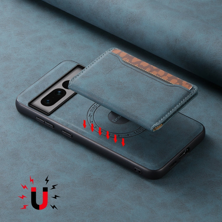 For Google Pixel 7 Pro 5G Denior D13 Retro Texture Leather MagSafe Card Bag Phone Case