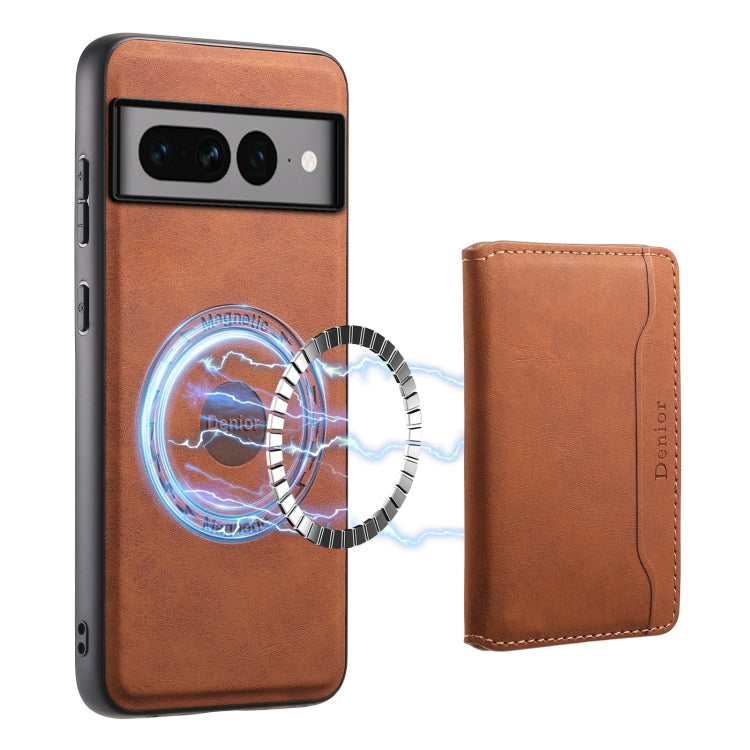 For Google Pixel 7 Pro 5G Denior D13 Retro Texture Leather MagSafe Card Bag Phone Case