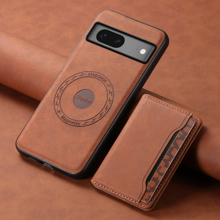 For Google Pixel 7 5G Denior D13 Retro Texture Leather MagSafe Card Bag Phone Case
