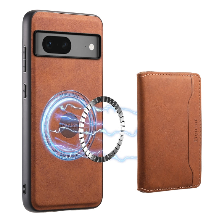 For Google Pixel 7 5G Denior D13 Retro Texture Leather MagSafe Card Bag Phone Case