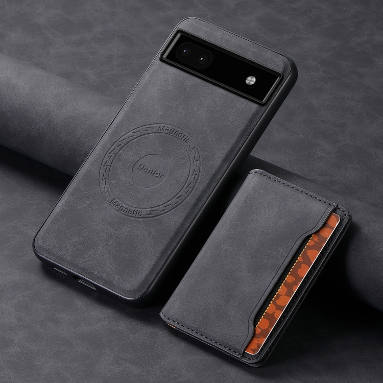 For Google Pixel 6a Denior D13 Retro Texture Leather MagSafe Card Bag Phone Case