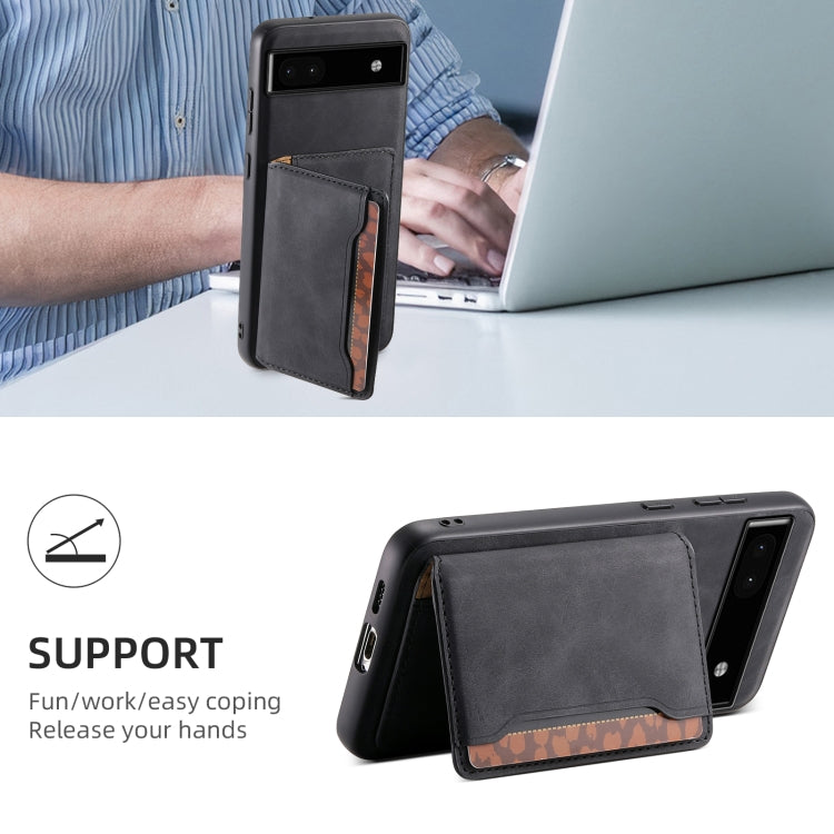 For Google Pixel 6a Denior D13 Retro Texture Leather MagSafe Card Bag Phone Case