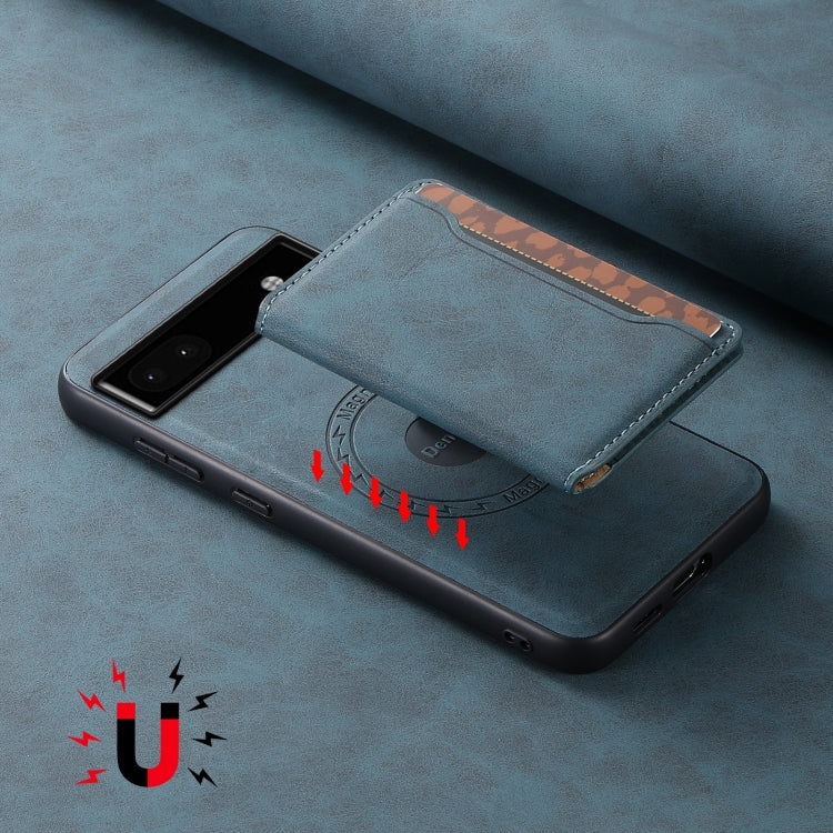 For Google Pixel 6a Denior D13 Retro Texture Leather MagSafe Card Bag Phone Case
