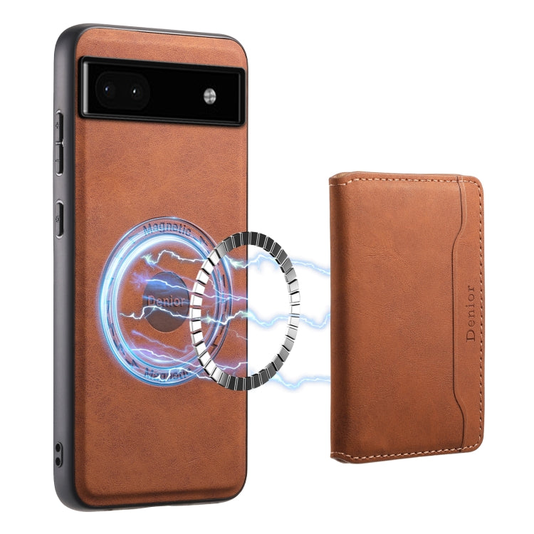 For Google Pixel 6a Denior D13 Retro Texture Leather MagSafe Card Bag Phone Case