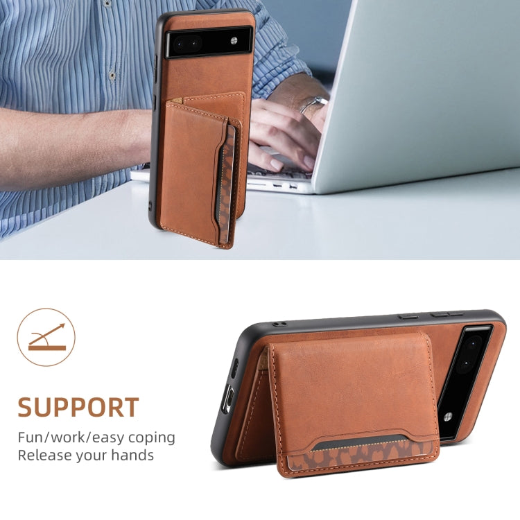 For Google Pixel 6a Denior D13 Retro Texture Leather MagSafe Card Bag Phone Case