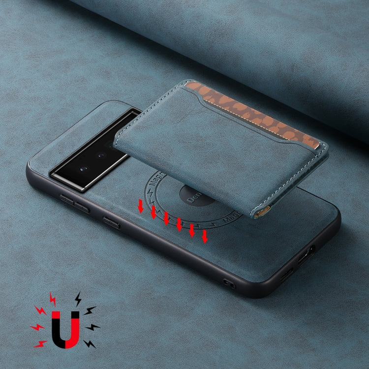 For Google Pixel 6 Pro Denior D13 Retro Texture Leather MagSafe Card Bag Phone Case