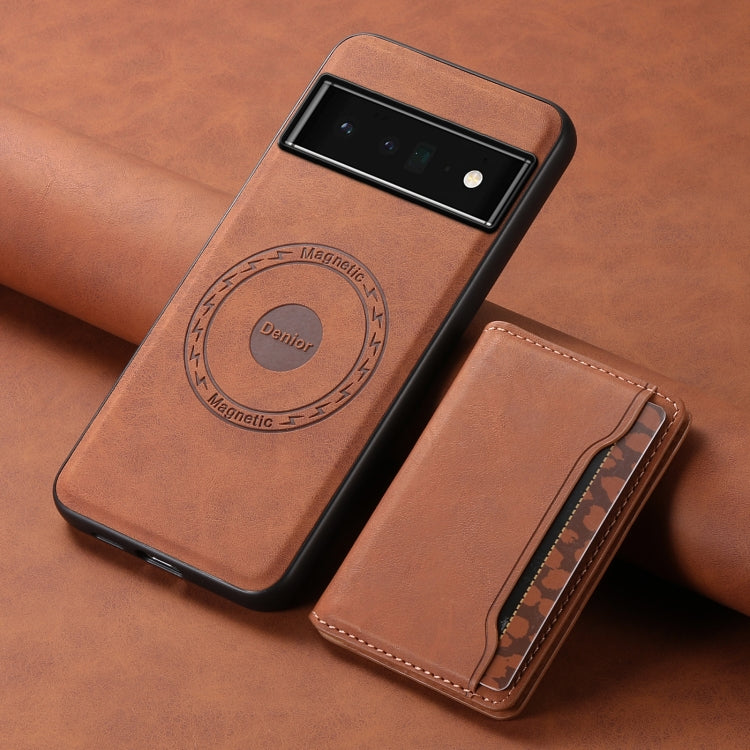 For Google Pixel 6 Pro Denior D13 Retro Texture Leather MagSafe Card Bag Phone Case