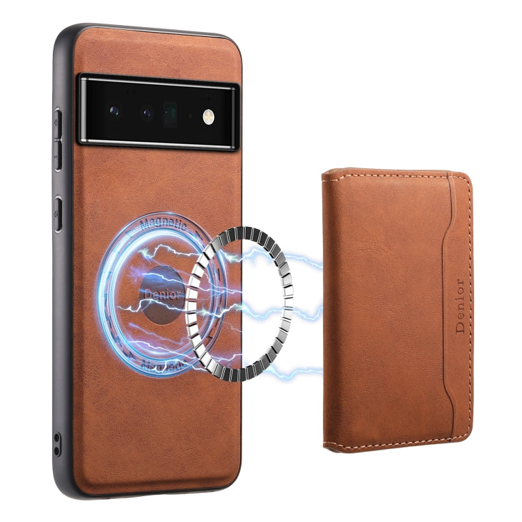 For Google Pixel 6 Pro Denior D13 Retro Texture Leather MagSafe Card Bag Phone Case
