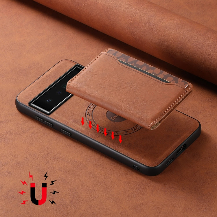 For Google Pixel 6 Pro Denior D13 Retro Texture Leather MagSafe Card Bag Phone Case