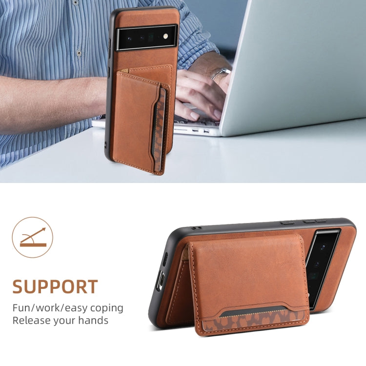 For Google Pixel 6 Pro Denior D13 Retro Texture Leather MagSafe Card Bag Phone Case