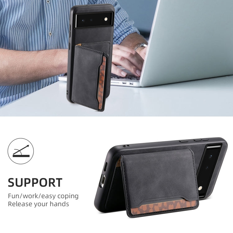 For Google Pixel 6 Denior D13 Retro Texture Leather MagSafe Card Bag Phone Case
