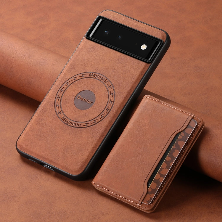 For Google Pixel 6 Denior D13 Retro Texture Leather MagSafe Card Bag Phone Case