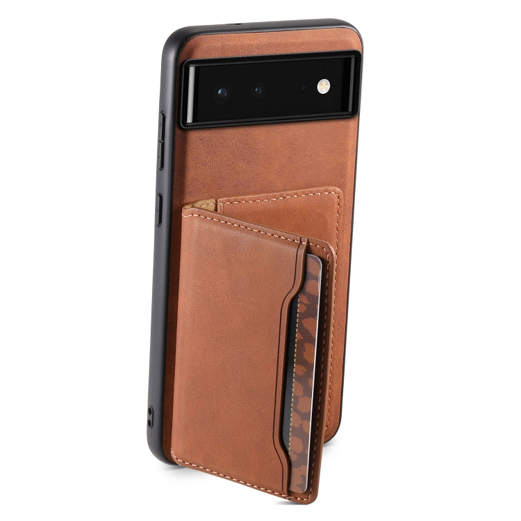 For Google Pixel 6 Denior D13 Retro Texture Leather MagSafe Card Bag Phone Case